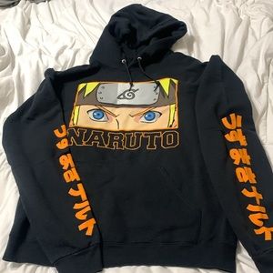 NARUTO Anime Graphic Y2K Black Sweatshirt Sleeve Graphics Men’s Sz Medium